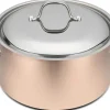 Faitout en cuivre inox 24cm Baumalu B'Chef avec couvercle en inox