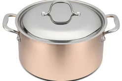Faitout en cuivre inox 24cm Baumalu B'Chef avec couvercle en inox