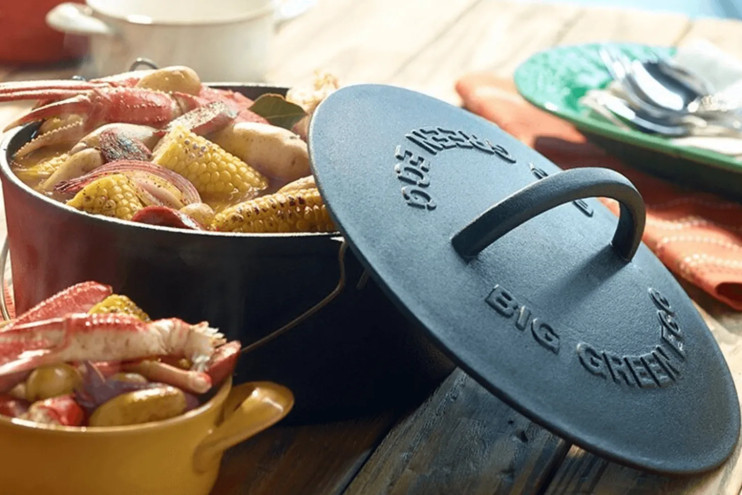 Faitout hollandais en fonte 5,2L pour Big Green Egg Medium, Large, XL, et 2XL 27cm