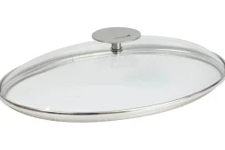 Faitout ovale Cristel Mutine amovible 30cm + grille en inox et couvercle en verre
