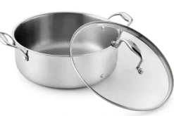 Faitout Pradel Excellence Lumia en inox avec couvercle en verre