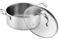 Faitout Pradel Excellence Lumia en inox avec couvercle en verre
