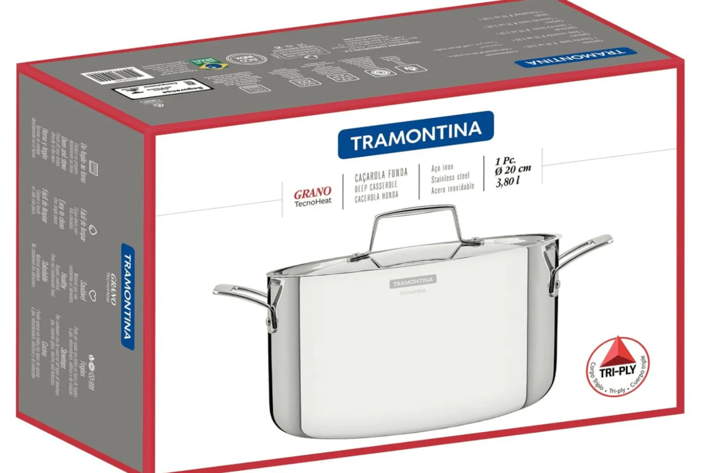 Faitout Tarmontina Grano en inox triple couche