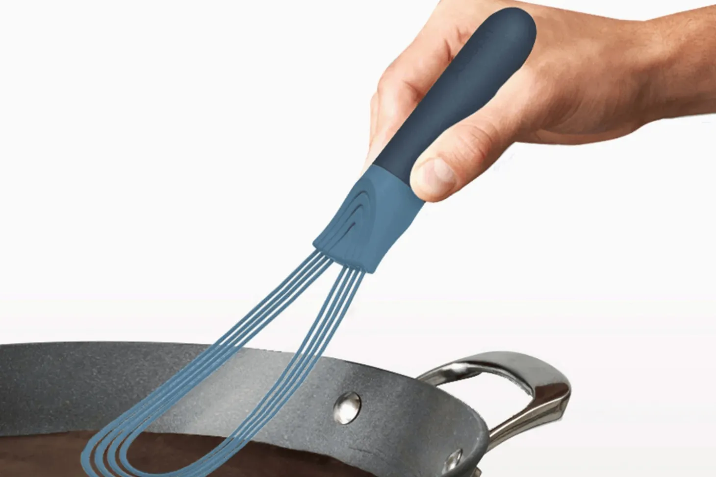 Fouet Joseph Joseph Twist Sky en silicone bleu