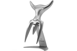 Fourchette à viande Tridens acier inox brossé + socle tout inox