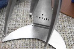 Fourchette à viande Tridens acier inox brossé + socle tout inox