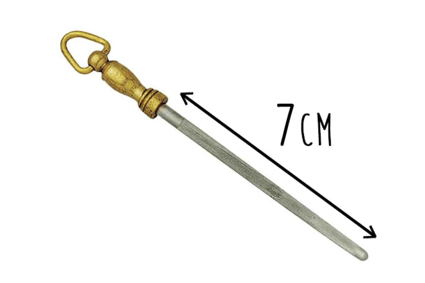 Fusil bijou 7cm mèche chrome dur grain fin