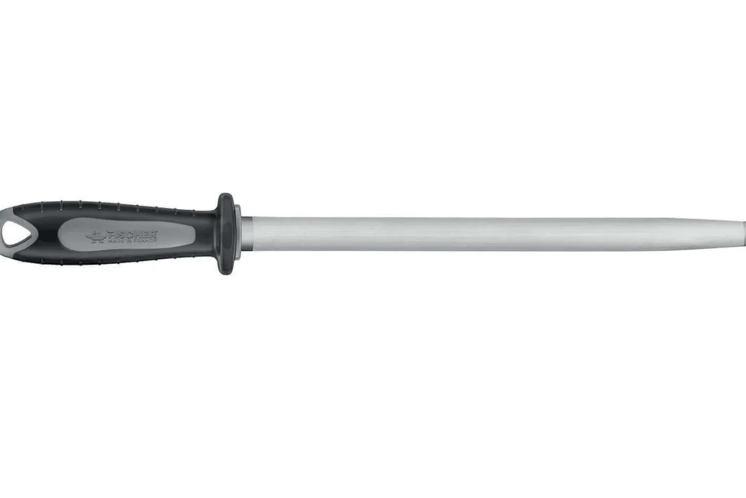 Fusil de boucher FISCHER mèche ovale 30cm grain fin manche noir et gris