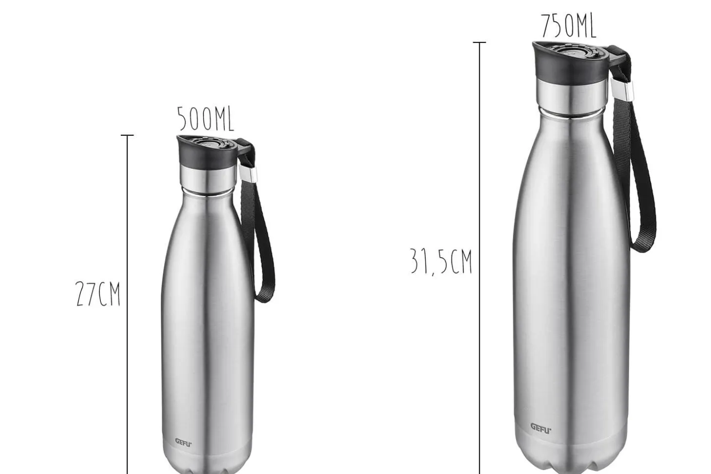 Gourde isotherme en inox Gefu Olimpio argent