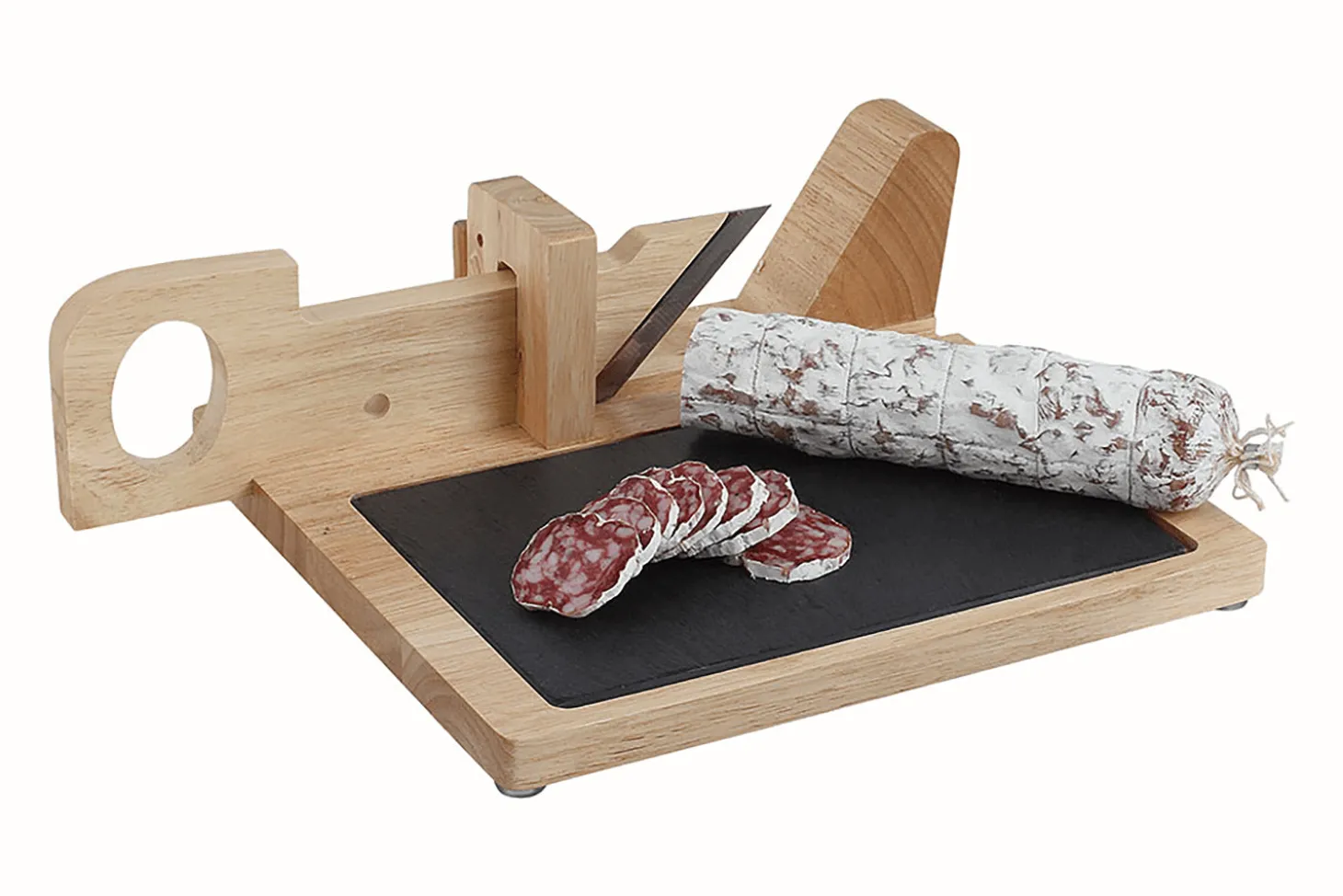 Guillotine à saucisson Livoo avec plateau en ardoise