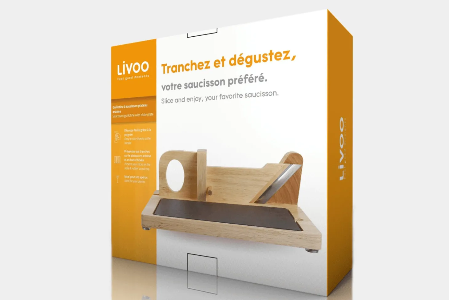Guillotine à saucisson Livoo avec plateau en ardoise