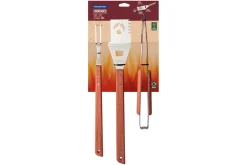 Kit barbecue Tramontina Churrasco 3 pièces : pince + spatule + fourchette à viande