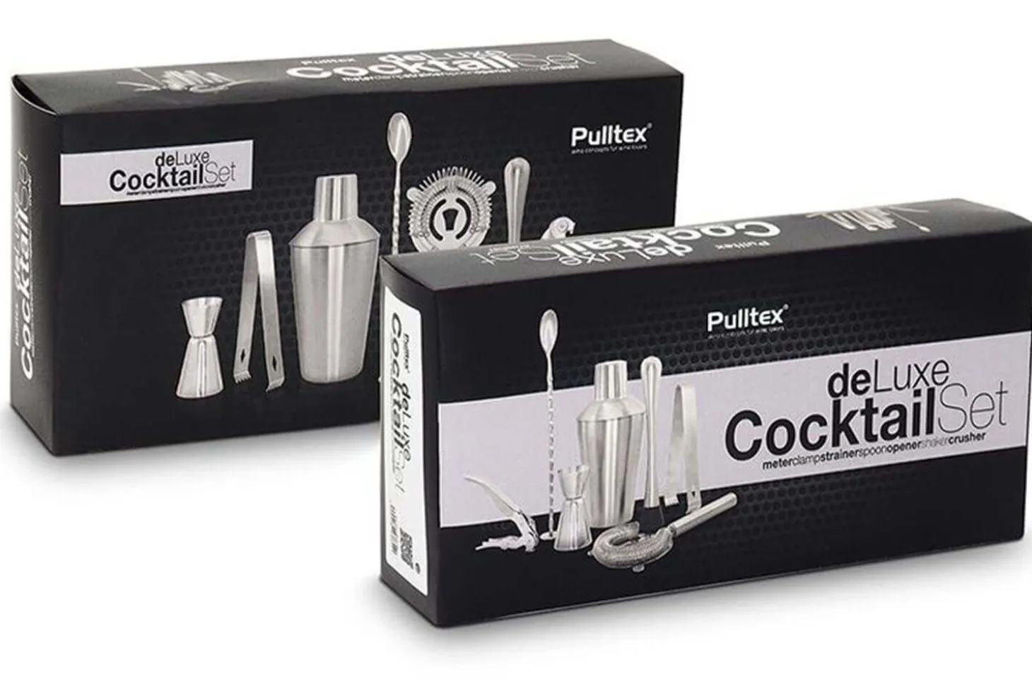 Kit cocktail Deluxe 7 pièces acier inoxydable Pulltex + recettes