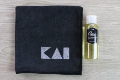 Kit de soin KAI pour entretien des couteaux de cuisine - Huile + Microfibre