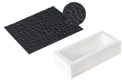 Kit moule à bûche 250 x 90mm + tapis de décor Silikomart