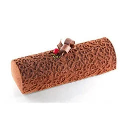 Kit moule à bûche 250 x 90mm + tapis de décor Silikomart