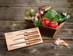 Le coffret 3 couteaux manche chêne d'Anne Sophie Pic selon André Verdier
