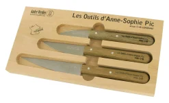 Le coffret 3 couteaux manche chêne d'Anne Sophie Pic selon André Verdier