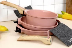L'Incroyable Kit Cookut 2 poêles et 1 casserole à poignée amovible - guimauve