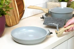 L'Incroyable Kit Cookut 2 poêles et 1 casserole à poignée amovible - perle