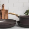 L'Incroyable Kit Cookut 2 poêles et 1 casserole à poignée amovible - moka