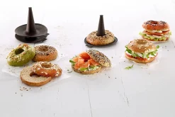 Lot de 6 moules à bagel Lékué marron en silicone Platinum