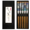 Lot de 5 paires de baguettes chinoises en bambou Kutoyama - Modèle 2