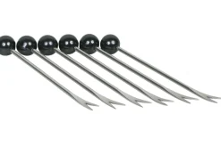 Lot de 6 piques-escargots en acier inoxydable