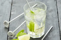 Lot de 4 touillettes + pilons à cocktail Point Virgule en acier inoxydable