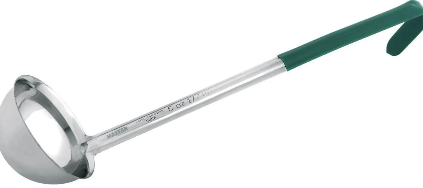 Louche professionnelle Matfer 17,7cl acier inox monobloc 95mm manche vert