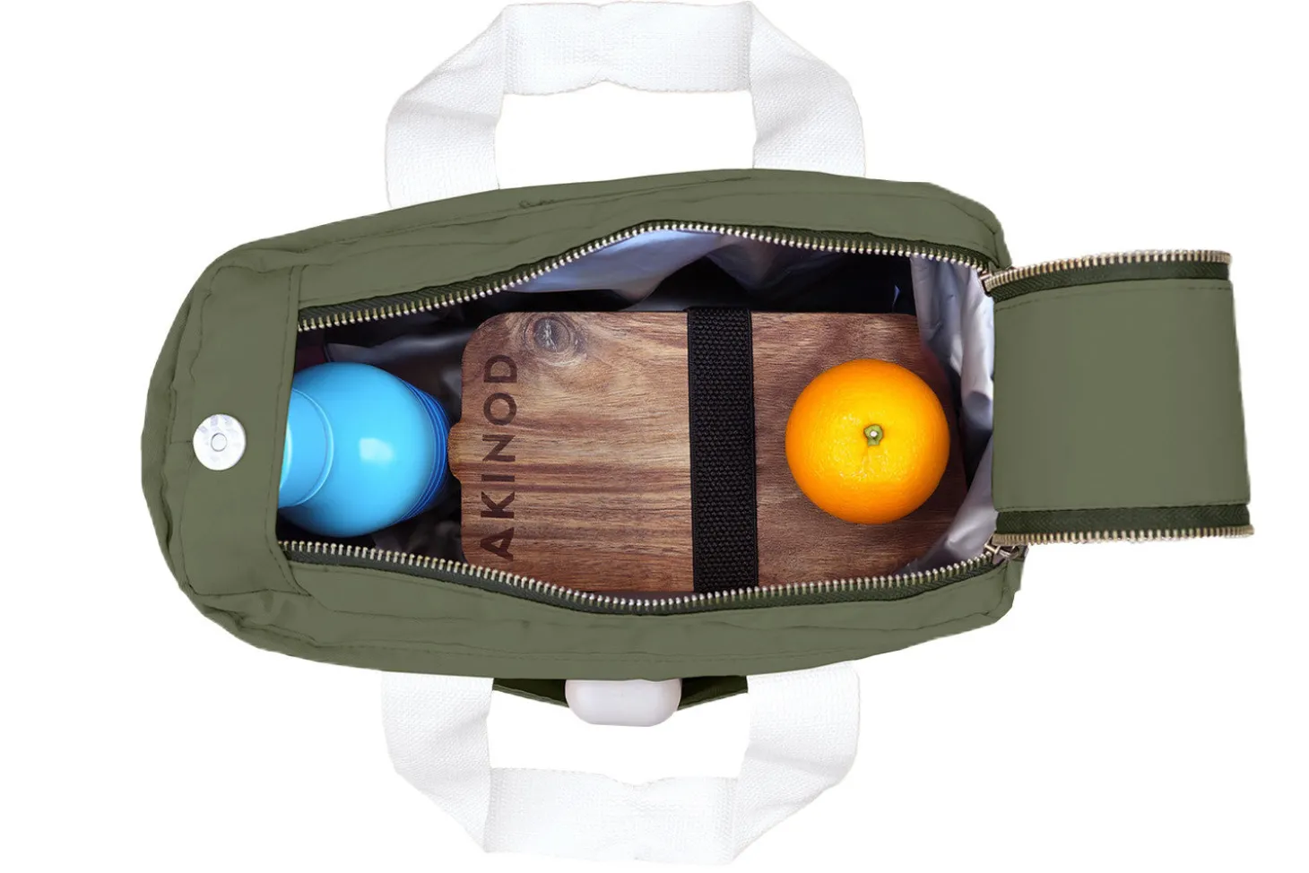 Lunch bag isotherme Akinod 08:17 en polycoton olive 7L