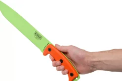 Machette Esee Junglas JUNGLAS-VG-E lame carbone venom green 26,5cm manche G10 orange + étui