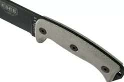 Machette Esee Junglas JUNGLAS-E lame acier carbone noir 26,5cm manche micarta gris + étui