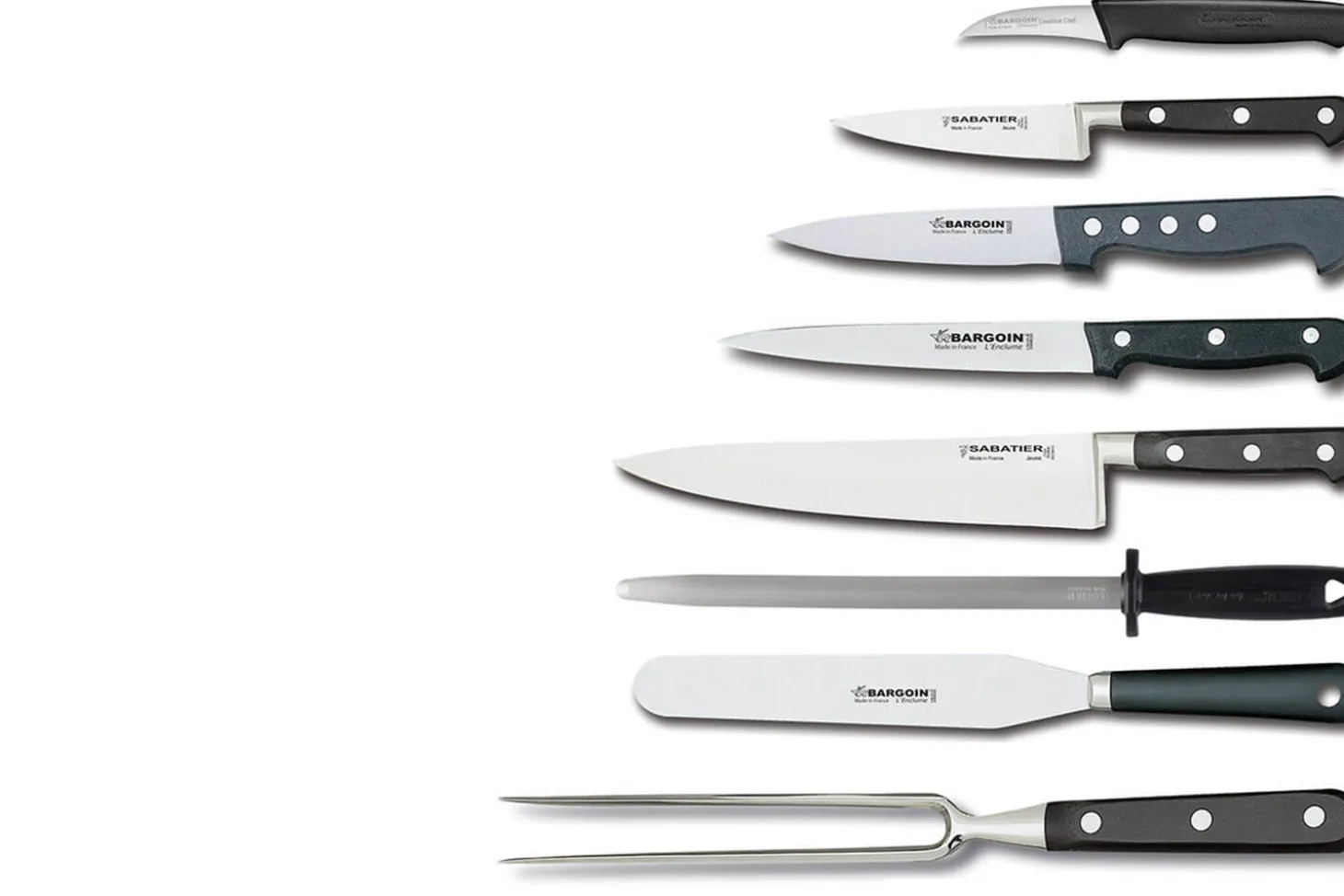 Malette de Chef Bargoin 5 couteaux de cuisine + 3 ustensiles acier inox