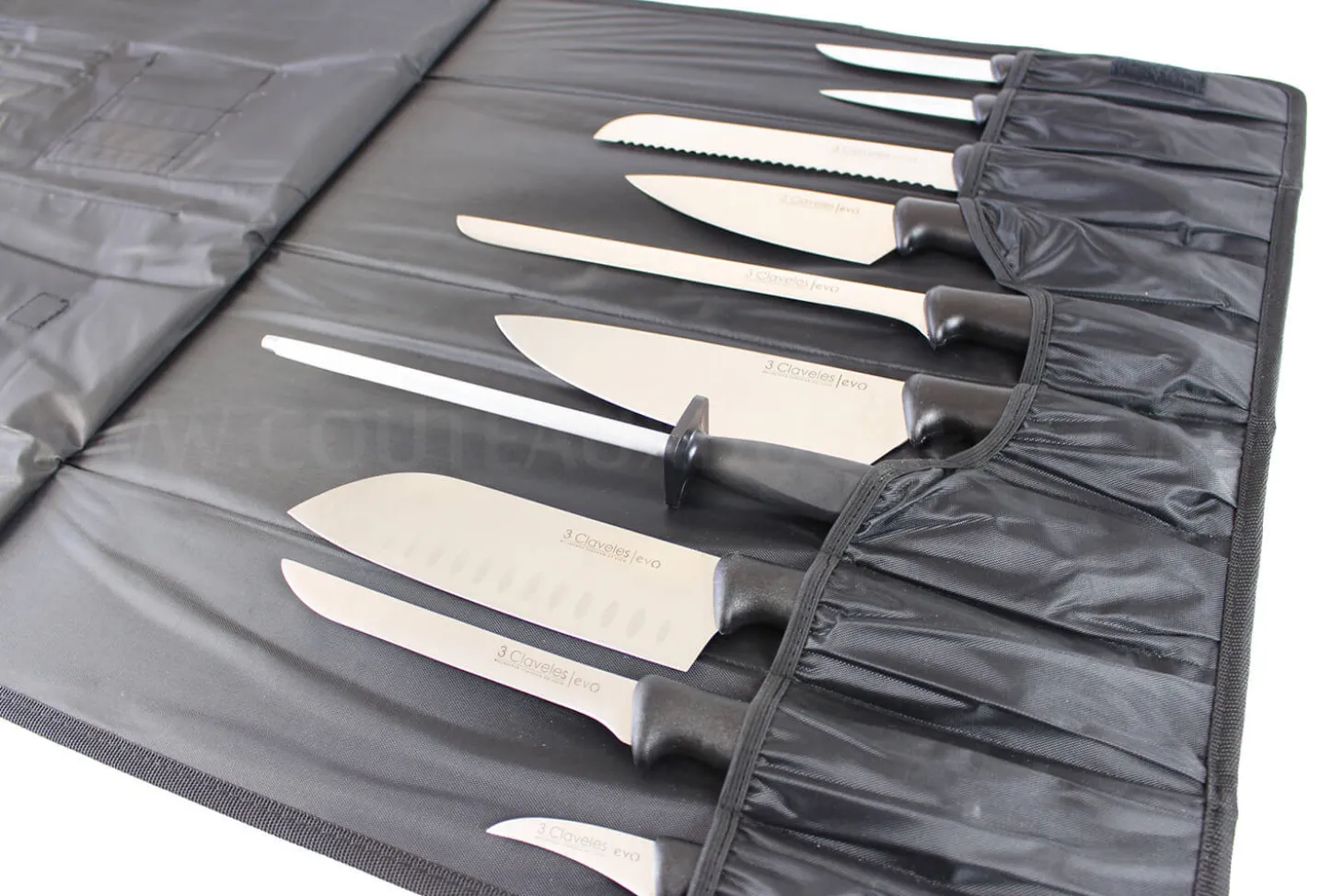 Malette de 9 couteaux EVO pour cuisiniers + fusil 3 Claveles