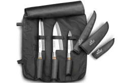 Malette Sabatier International 3 couteaux de cuisine style japonais manche Zebrano