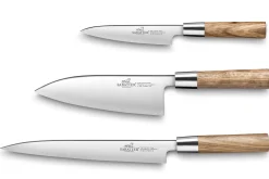 Malette Sabatier International 3 couteaux de cuisine style japonais manche Zebrano