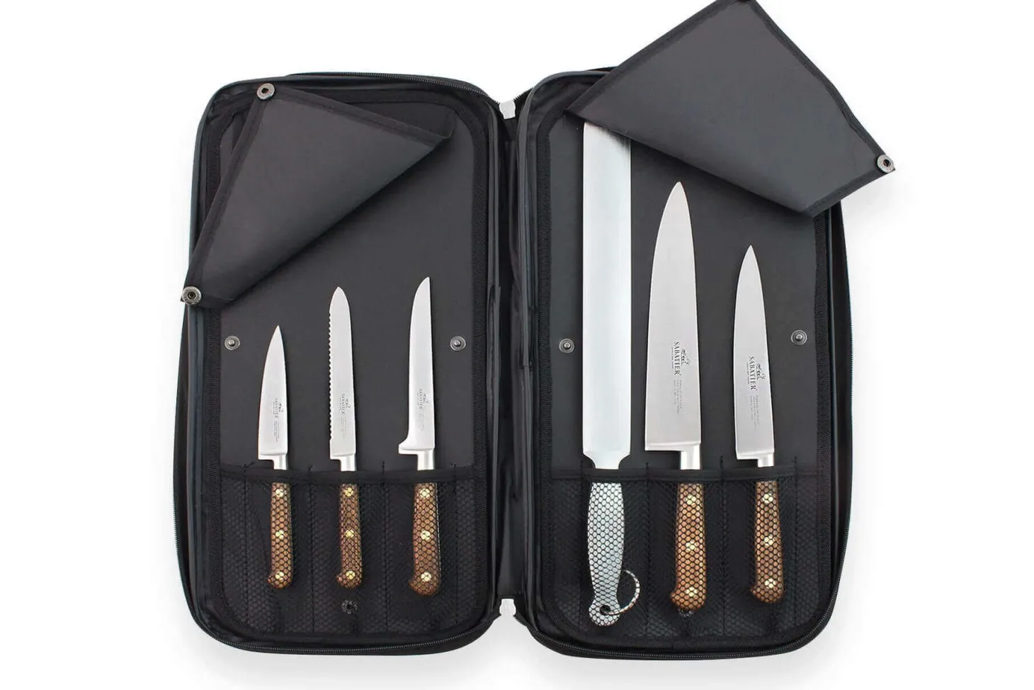 Mallette cuisinier Sabatier Périgord 5 couteaux fabrication française + 1 fusil