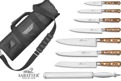 Mallette cuisinier Sabatier Provençao 7 couteaux fabrication française + 1 fusil
