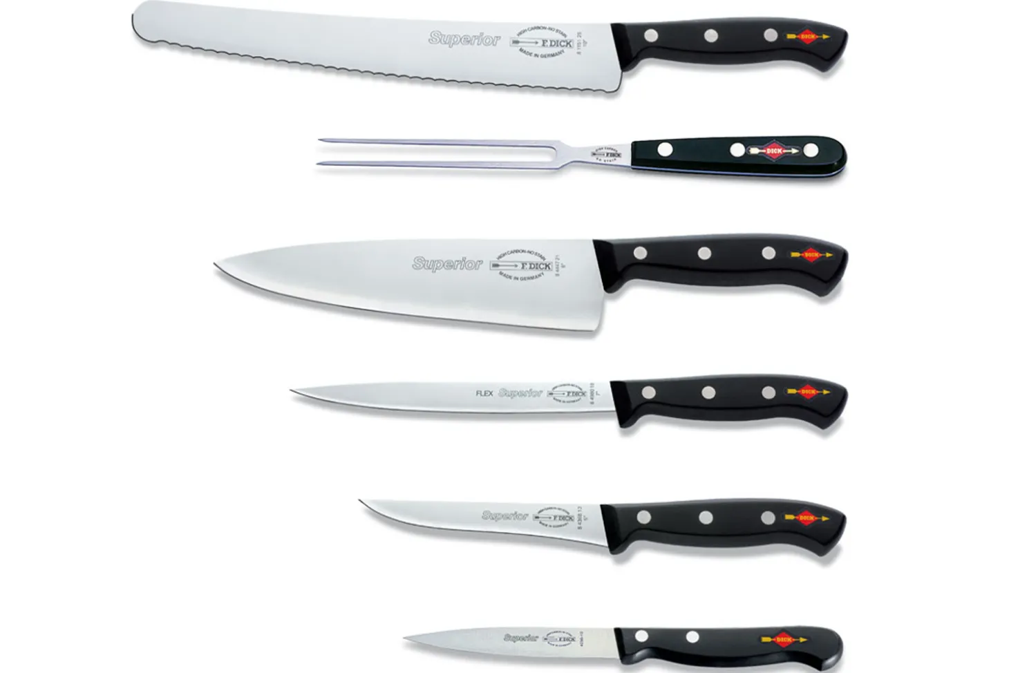 Mallette de chef magnétique DICK SUPERIOR 5 couteaux + 1 fourchette