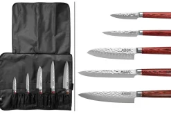 Mallette de 5 couteaux de cuisine Wusaki Pakka X50 manches pakkawood