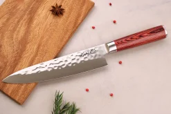 Mallette de 5 couteaux de cuisine Wusaki Pakka X50 manches pakkawood