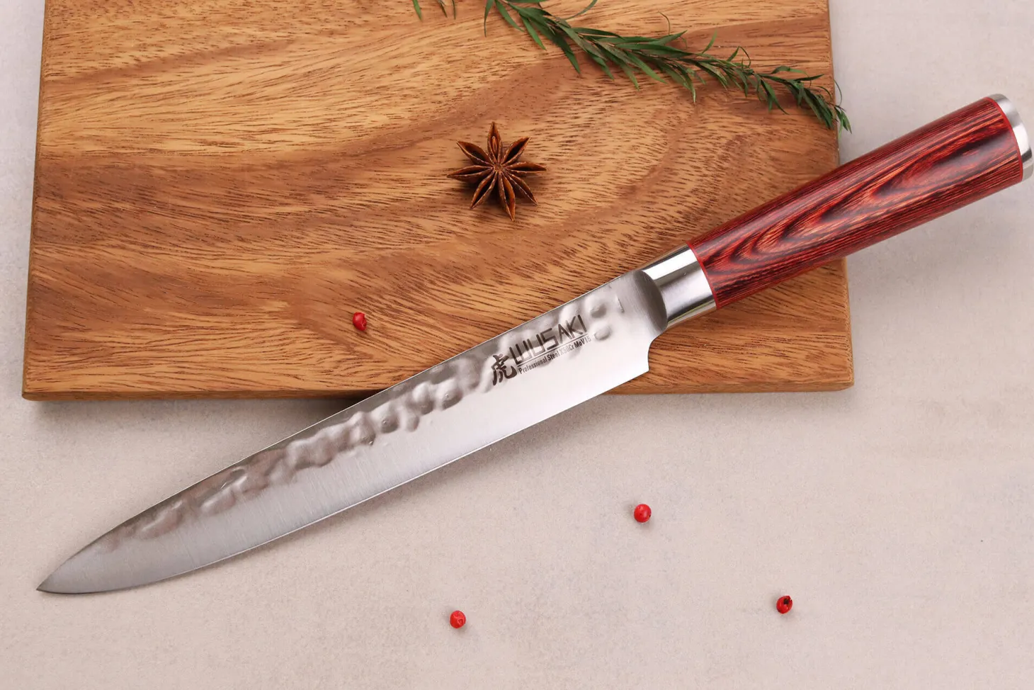 Mallette de 5 couteaux de cuisine Wusaki Pakka X50 manches pakkawood