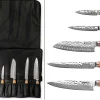 Mallette de 5 couteaux de cuisine Wusaki Damas 10Cr manches en olivier