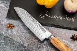 Mallette de 5 couteaux de cuisine Wusaki Damas 10Cr manches en olivier