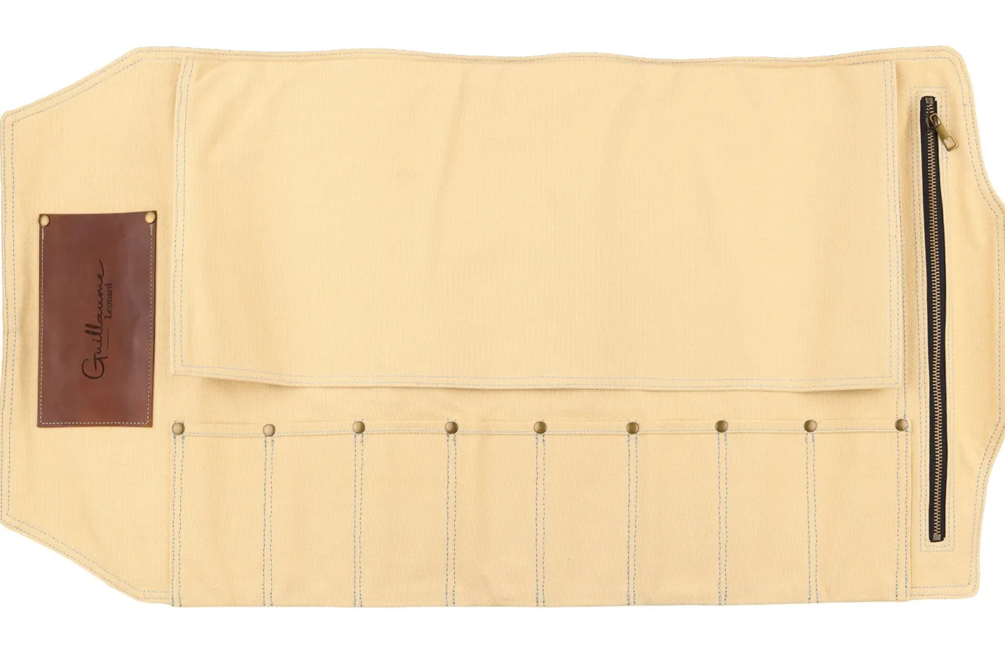 Mallette de couteaux vide Guillaume Léonard 8 places jaune pastel