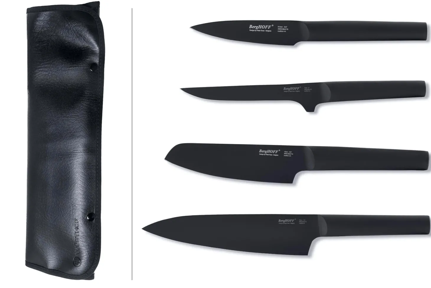Mallette de cuisinier 4 couteaux Ron Titan acier noir Berghoff