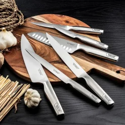 Mallette extra plate 5 couteaux de cuisine Sabatier Trompette Asean tout inox