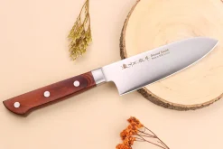 Mallette Satake Cutlery Brown Pakkawood 4 couteaux japonais