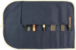 Mallette traditionnelle Wusaki en toile bleue pour 6 couteaux